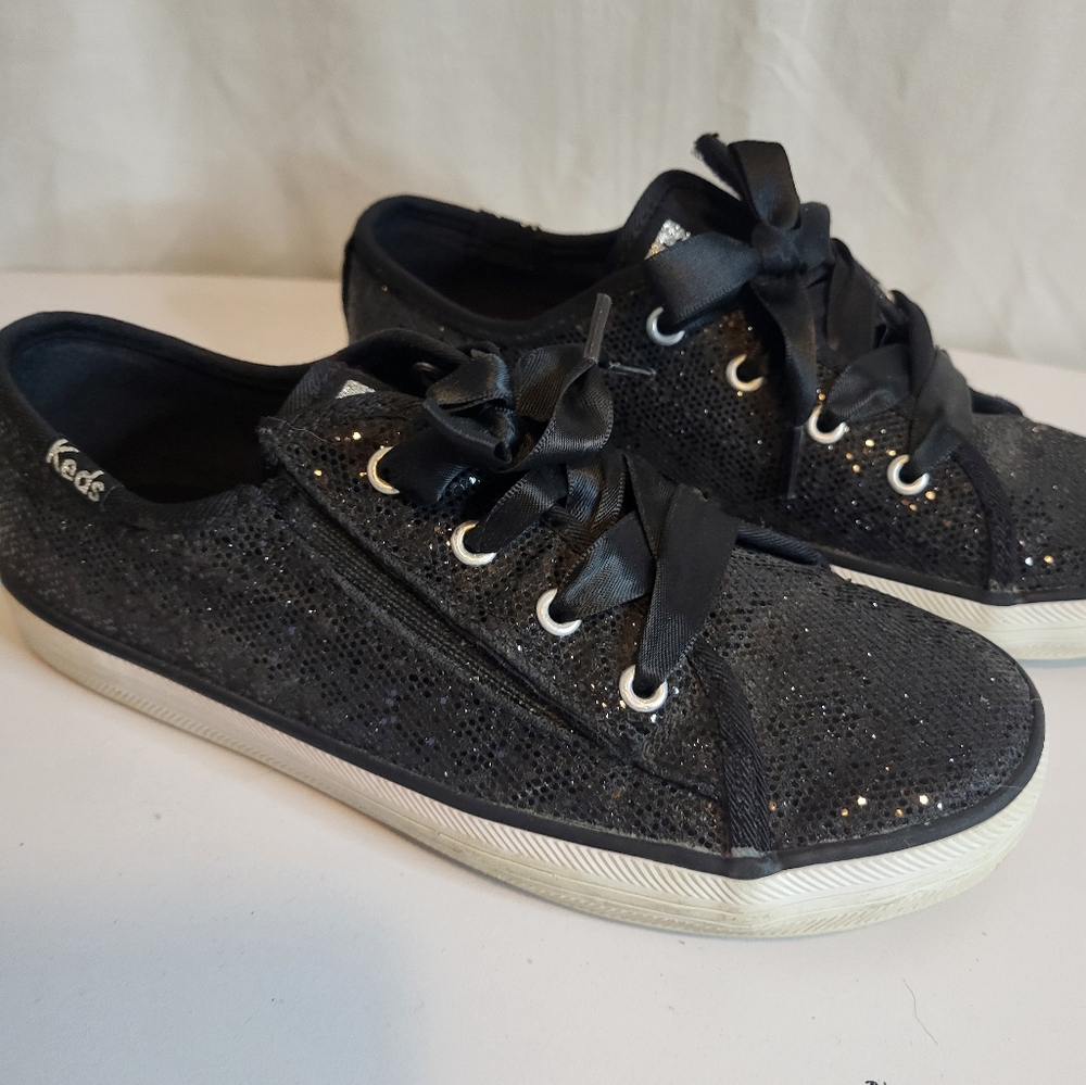 Keds Kids size 12 M Black sparkly Kickstart JR celeb shoes